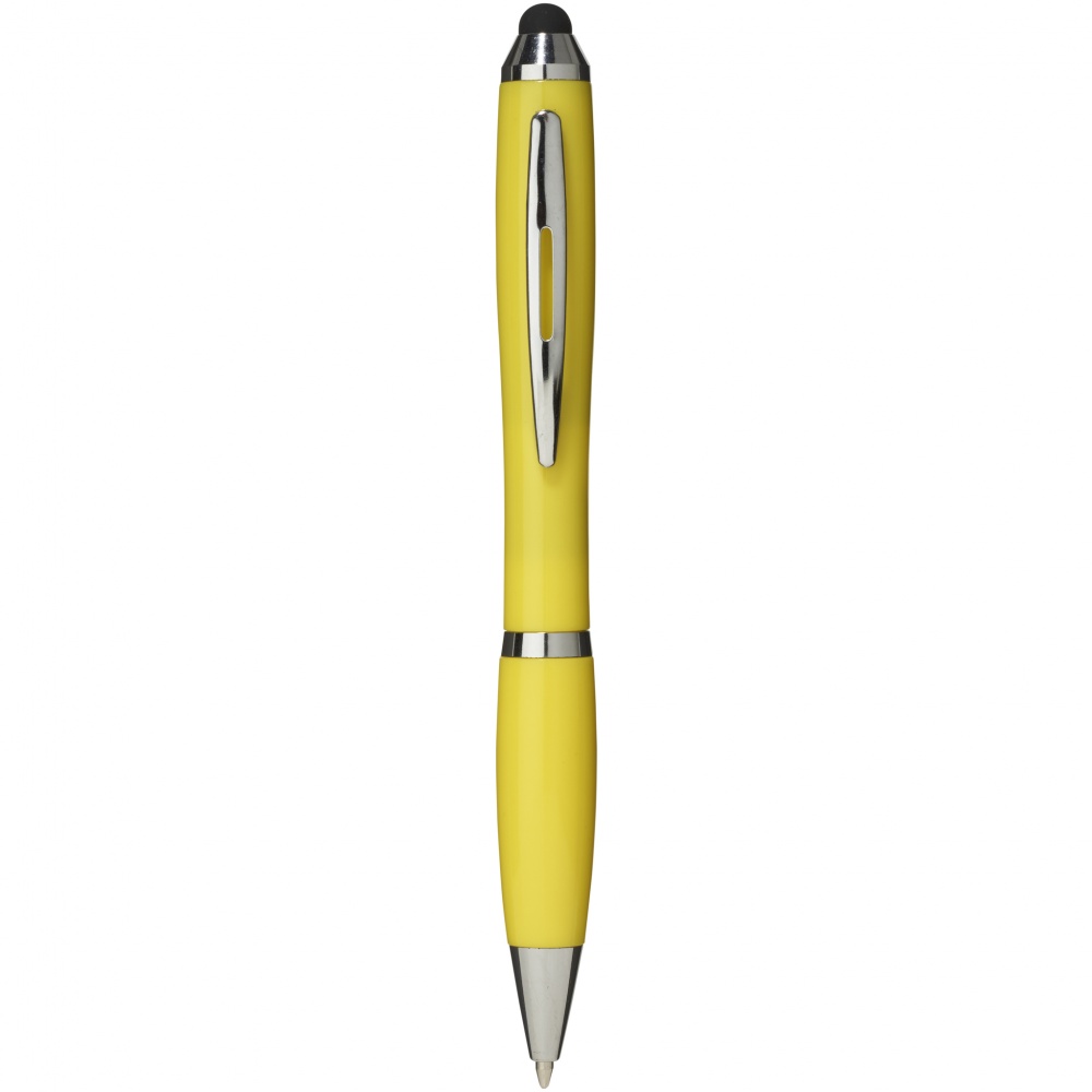 Logo trade promotional products image of: Nash stylus ballpoint pen, yellow