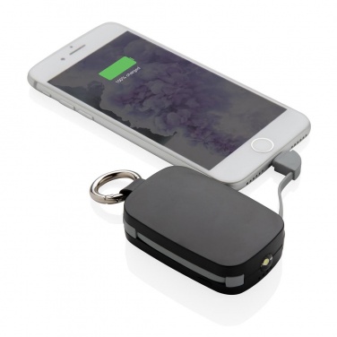 Logotrade business gift image of: 1.200 mAh Keychain Powerbank with integrated cables, black