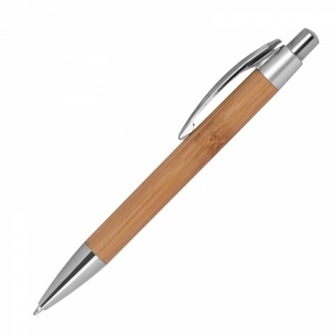 Logo trade corporate gifts picture of: #9 Bamboo ballpen with sharp clip, beige