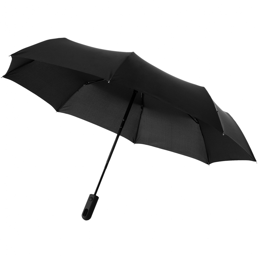 Logotrade reklaamkingid pilt: 21.5" Traveler 3-osaline kokkupandav vihmavari, must