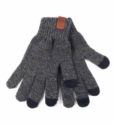 Strickhandschuhe mit Touchscreen-Funktion und geprägtem Nortal-Lederemblem