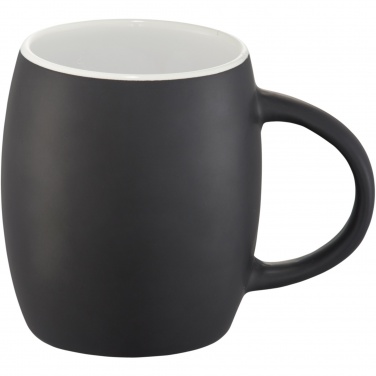 Logotrade Werbeartikel das Foto: Hearth 400 ml Keramiktasse mit Holzuntersetzer