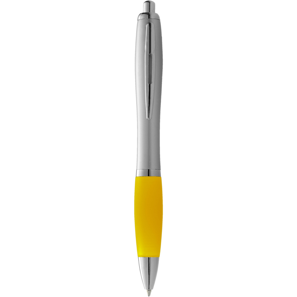 Nash Kugelschreiber silbern mit farbigem Griff, Silber / Gelb, Farbvariante