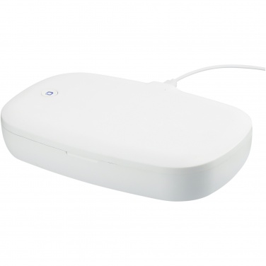Logotrade werbemittel das Foto: Capsule UV Smartphone Sterilisator mit kabellosem 5 W Ladepad