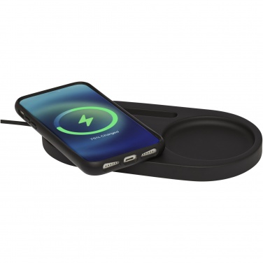 Logotrade Werbegeschenke das Foto: Klip kabelloser 5 W Schreibtisch Organizer mit Ladefunktion 