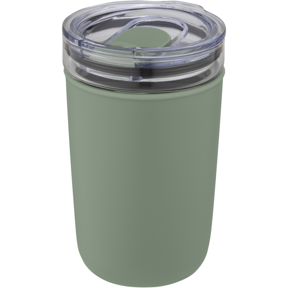 Bello 420 ml Glasbecher mit Außenwand aus recyceltem Kunststoff, Heidegrün, Farbvariante