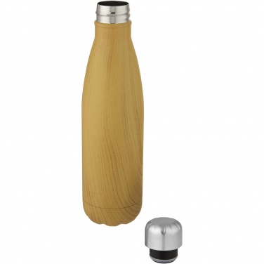 Logotrade werbemittel das Foto: Cove 500 ml vakuumisolierte Edelstahlflasche in Holzoptik