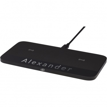 Logotrade Logogeschenke das Foto: Hybrid 15 W Premium Dual-Wireless-Ladepad