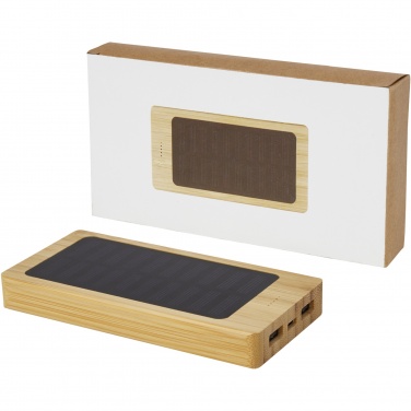 Logotrade Logogeschenke das Foto: Alata 8000 mAh Solar-Powerbank aus Bambus