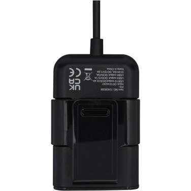 Logotrade Werbegeschenke das Foto: Pilot duales Autoladegerät mit QC 3.0 dualem erweiterten Rücksitzladegerät