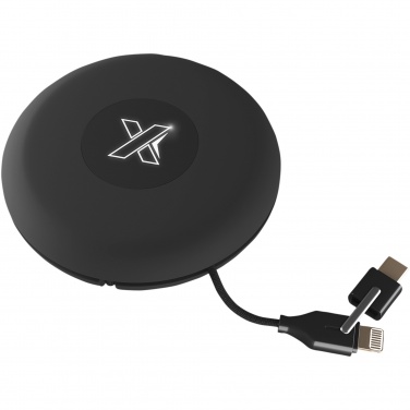 Logotrade Geschäftsgeschenke das Foto: SCX.design C18 3-in-1 Travel Ladekabel mit Leuchtlogo