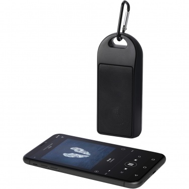 Omni 3 W IPX4 Bluetooth®-Lautsprecher aus recyceltem RCS Kunststoff, Produktbild, Durchgehend schwarz (3)