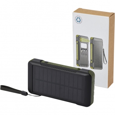 Logotrade Geschäftsgeschenke das Foto: Soldy 10.000 mAh Solar- und Dynamo-Powerbank aus recyceltem Kunststoff