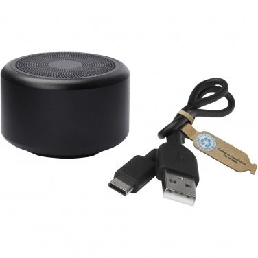 Rise 3 W Mini-Bluetooth®-Lautsprecher aus recyceltem RCS Aluminium, Produktbild, Durchgehend schwarz (4)
