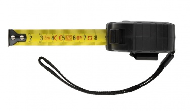 3m/16mm Maßband mit Stop-Taste aus RCS recycelt. Kunststoff, Detailansicht, Schwarz (2)