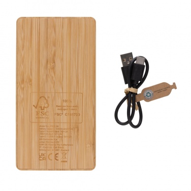 Logotrade Logogeschenke das Foto: Sunwick 10.000-mAh-Solar-Powerbank aus Bambus
