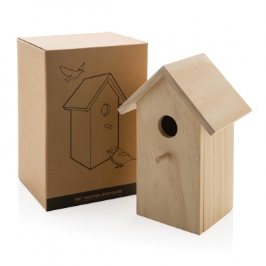 Logotrade Werbegeschenke das Foto: Holz-Vogelhaus