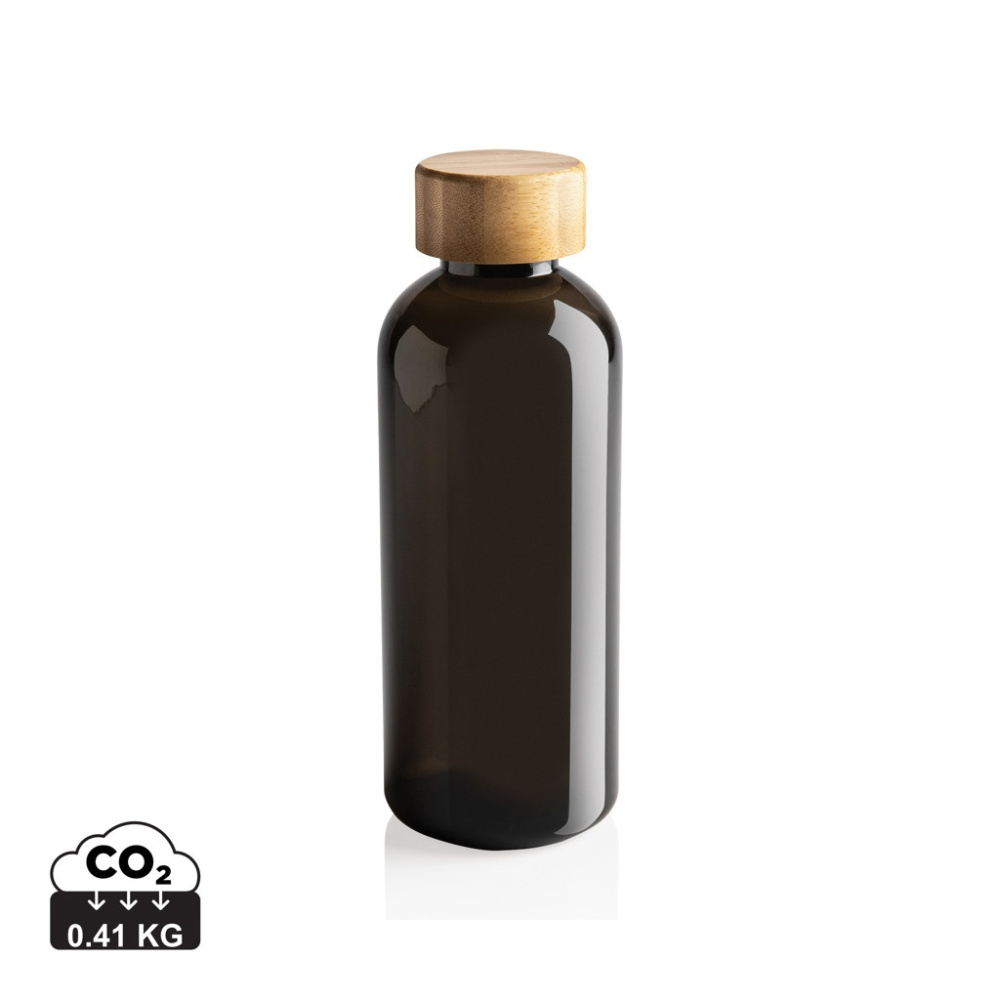 RCS rPET Flasche mit Bambus-Deckel, Schwarz, Produktbild