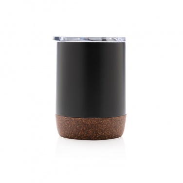 Kleine Vakuum-Kaffeetasse aus RCS rSteel & Kork, Detailansicht, Schwarz (2)