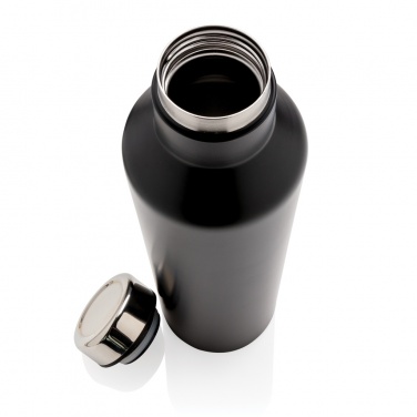 Moderne Vakuumflasche aus Edelstahl, Detailansicht