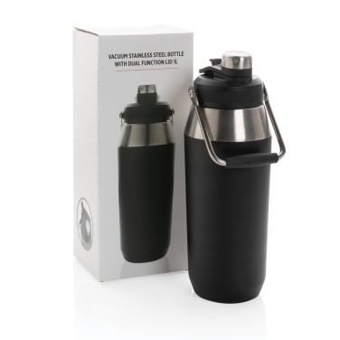 Vakuumflasche aus Edelstahl mit Zwei-Funktionen-Deckel 1 l, Produktbild