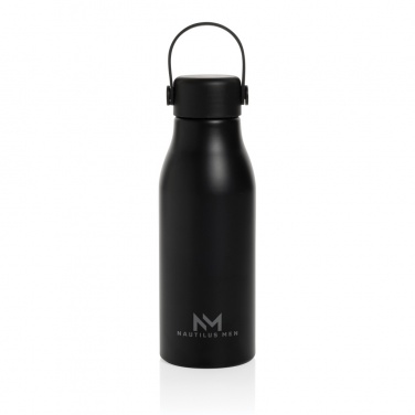 Pluto Trinkflasche aus RCS-zertifiziertem recyceltem Aluminium 680 ml, Beispiel mit Logo