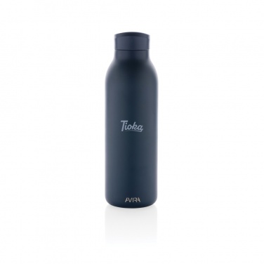 Avira Avior Vakuumflasche aus RCS-recyceltem Edelstahl 500 ml, Beispiel mit Logo