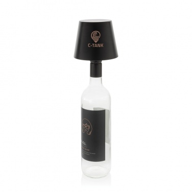 BottleGlow Flaschenlampe aus RCS-recyceltem Kunststoff, Beispiel mit Logo