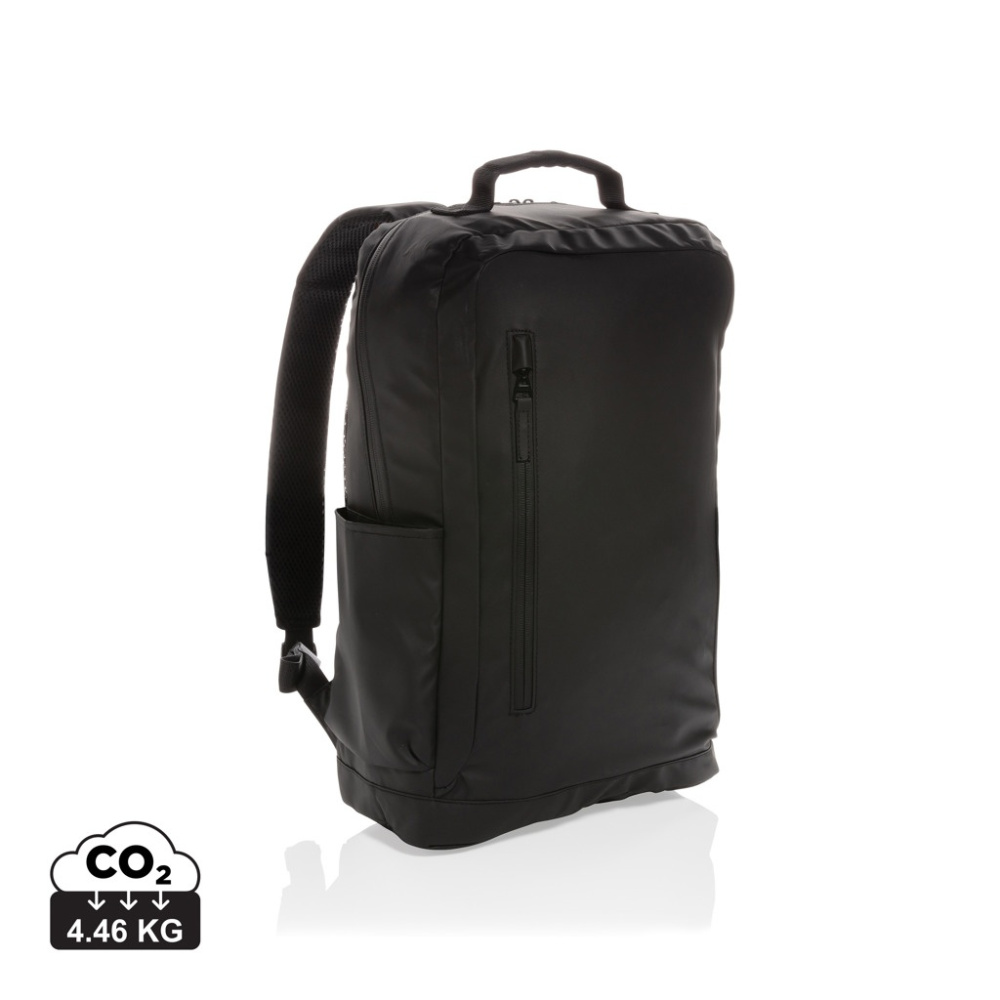 Logotrade Werbeartikel das Foto: Fashion schwarzer 15.6" Laptop-Rucksack, PVC-frei