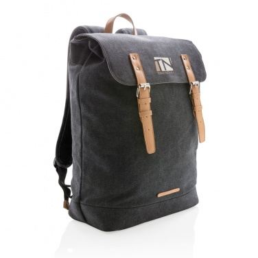 Canvas Laptop-Rucksack, PVC-frei, mit Logo