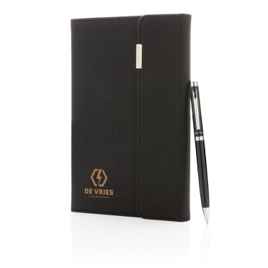 Swiss Peak Deluxe A5 Notizbuch mit Stift, Beispiel mit Logo