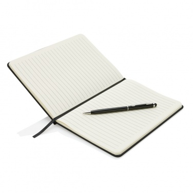 Logotrade Werbegeschenke das Foto: Basic Hardcover PU A5 Notizbuch mit Stylus-Stift