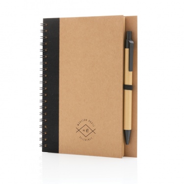 Logotrade Firmengeschenke das Foto: Kraft Spiral-Notizbuch mit Stift