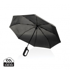 Yara 21" AWARE™ rPET einfarbiger Regenschirm mit Karabiner