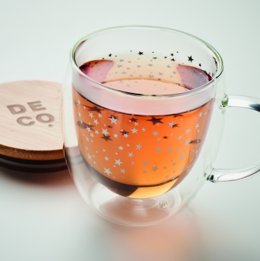 Logotrade Firmengeschenke das Foto: Doppelwandiger Borosilikatglas-Becher Stern
