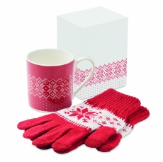 Winterliches Geschenkset mit Tasse und Handschuhen