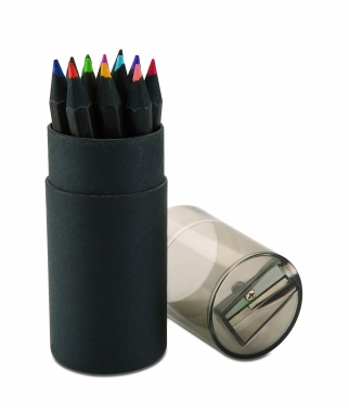 Buntstifteset mit Anspitzer, Schwarz, Farbvariante
