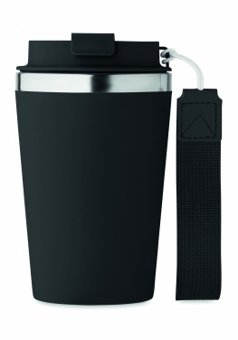 Logotrade Werbegeschenke das Foto: Doppelwandiger Trinkbecher mit Handschlaufe, 350 ml