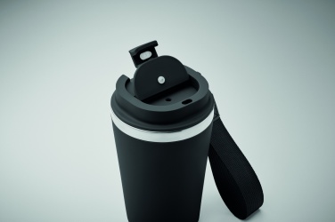 Logotrade Werbegeschenke das Foto: Doppelwandiger Trinkbecher mit Handschlaufe, 350 ml