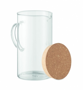 Logotrade werbemittel das Foto: Karaffe aus Borosilikatglas 1 l mit Korkdeckel