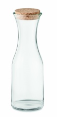 Karaffe aus Recyclingglas 1 l mit Korkdeckel