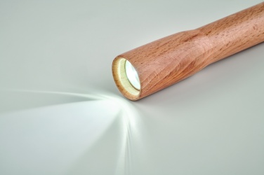 Logotrade Firmengeschenke das Foto: COB Taschenlampe aus Holz