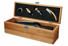 Wein-Set in Bambus-Box