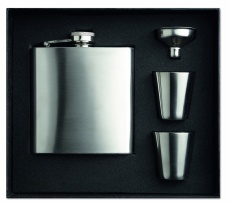 Flachmann-Set 175 ml mit 2 Bechern und Trichter