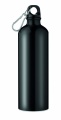 Einwandige Aluflasche 750 ml mit Karabiner, Schwarz