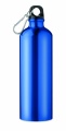 Einwandige Aluflasche 750 ml mit Karabiner, Blau