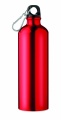Einwandige Aluflasche 750 ml mit Karabiner, Rot