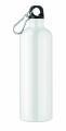 Einwandige Aluflasche 750 ml mit Karabiner, Weiß