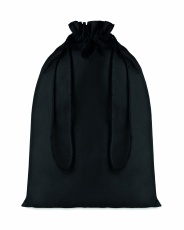 Beutel mit Kordelzug L, Schwarz