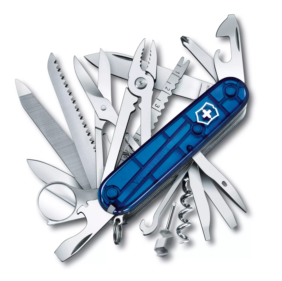 Taschenmesser SwissChamptransparent Victorinox, Blau, Farbvariante